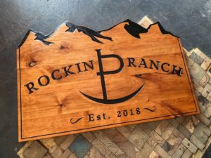 Wood Burning Ranch Sign