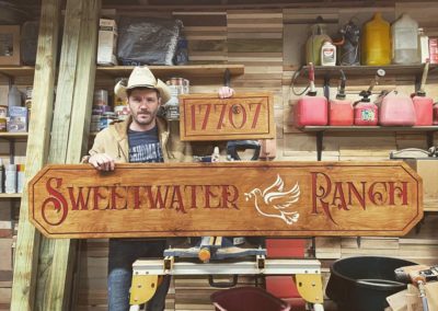 Wood Entrance Ranch Sign