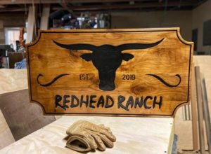 Longhorn Cattle Ranch Sign