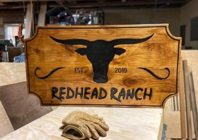 Longhorn Cattle Ranch Sign