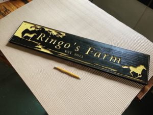 horse stable name plate