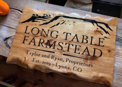 long table farmstead custom sign