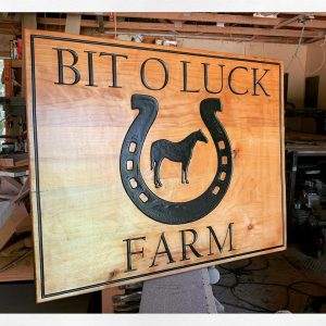 horseshoe custom wood sign