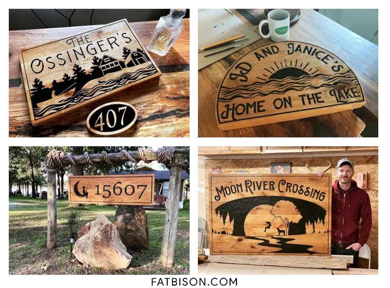 Personalized Lake Signs Canoe Rustic Cabin Signs Welcome ...