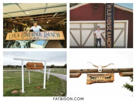 fat bison custom wood ranch entrance signs collage | Custom Wood Signs ...